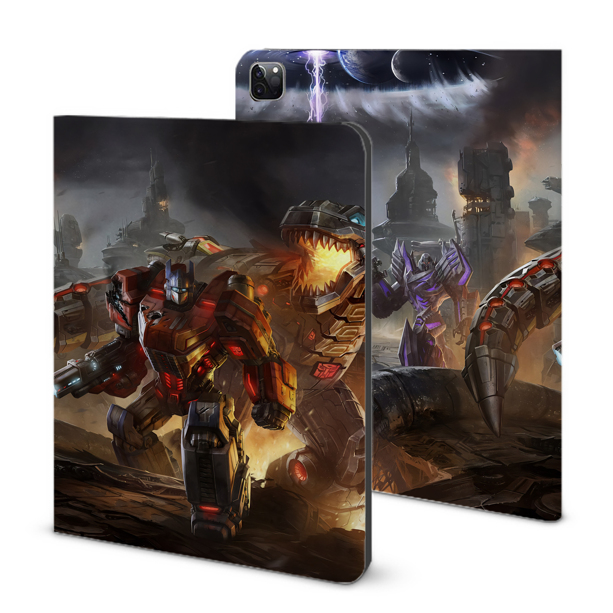 （画像用） Transformers トランスフォーマー IPad ケース ブック型 PUレザー TPU 耐衝撃 軽量 薄型 ペン収納なし 全面保護 IPad 各モデル対応
